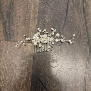 Pearl & Crystal Bridal Hair Comb - Silver